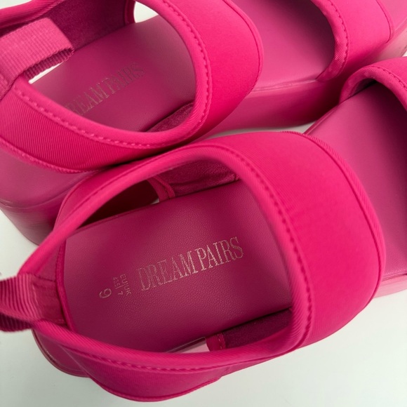 Dream Pairs Womens Pink Platform Sandals Velcro Strap Comfort Shoes Size 9 Y2K - Picture 5 of 6